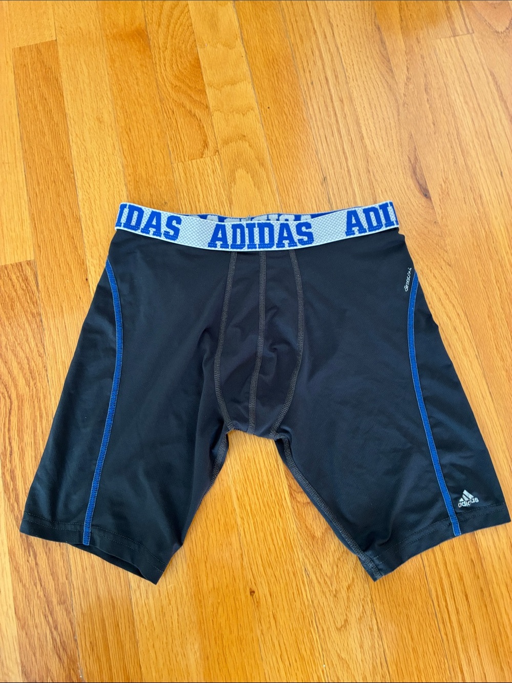 adidas Black Boxer Briefs with Blue Waistband and Trim